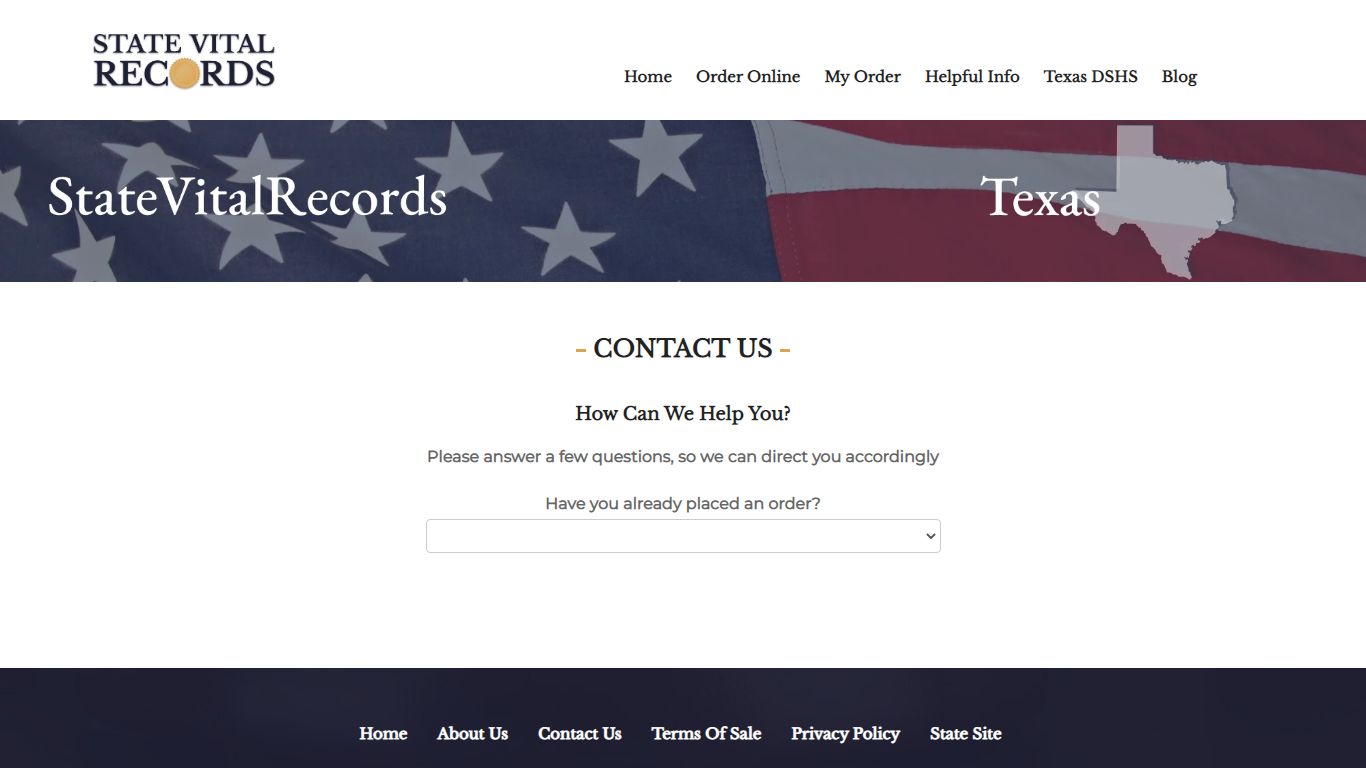 State Vital Records | Contact Us